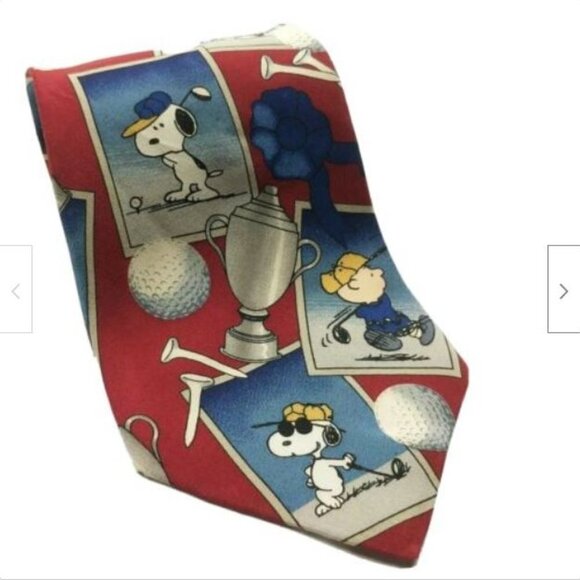 Peanuts Golf Snoopy Charlie Brown Tie - Picture 1 of 7